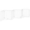 vidaXL Barri&egrave;re pour chiens et porte 6 panneaux blanc bois de peuplier