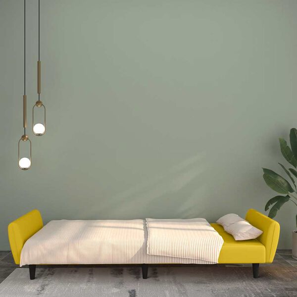 vidaXL Canap&eacute;-lit 2 places jaune velours