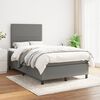 vidaXL Sommier &agrave; lattes de lit avec matelas gris fonc&eacute; 120x190cm tissu
