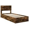 vidaXL Lit de Rangement Ch&ecirc;ne fum&eacute; 90 x 200 cm Bois d'ing&eacute;nierie