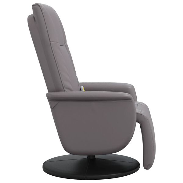 vidaXL Fauteuil inclinable de massage repose-pieds gris similicuir