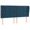 vidaXL T&ecirc;te de lit avec oreilles Bleu fonc&eacute; 203x23x118/128 cm Velours