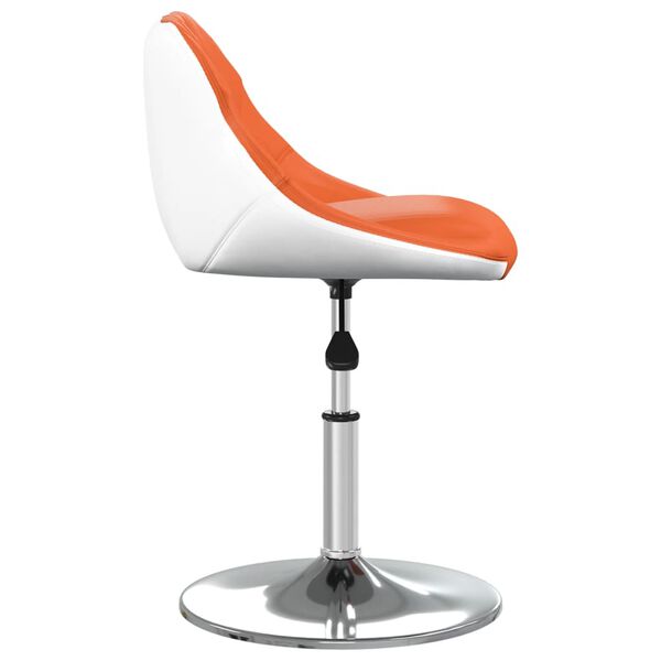 vidaXL Chaise de salle &agrave; manger Orange et blanc Similicuir