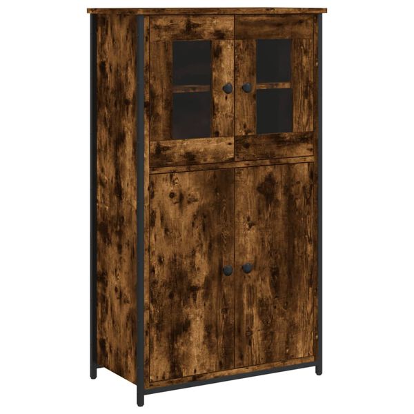 vidaXL Buffet haut ch&ecirc;ne fum&eacute; 62x32x106,5 cm bois d'ing&eacute;nierie