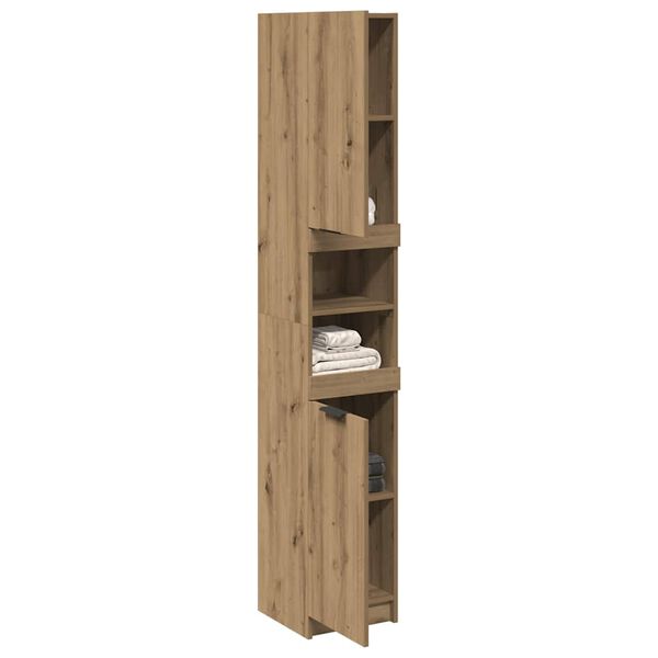 vidaXL Armoire de bain chêne artisanal 32x34x188,5cm bois d'ingénierie