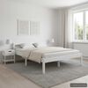 vidaXL Cadre de lit sans matelas blanc bois de pin massif 140x200 cm
