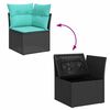 vidaXL Salon de jardin 4 pcs avec coussins noir r&eacute;sine tress&eacute;e