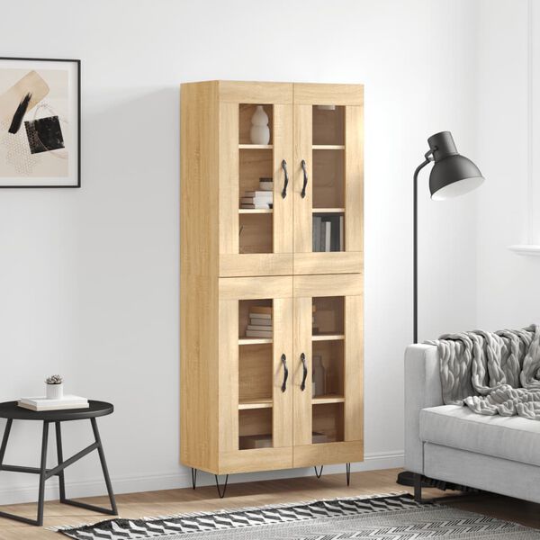 vidaXL Buffet haut Ch&ecirc;ne sonoma 69,5x34x180 cm Bois d'ing&eacute;nierie