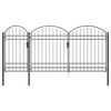 vidaXL Portail de cl&ocirc;ture de jardin avec sommet en arc ASSEN Acier