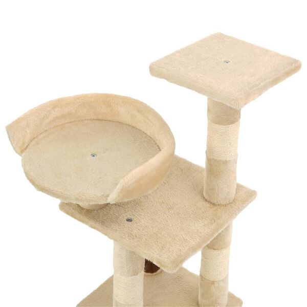 vidaXL Arbre à chat avec griffoirs en sisal 65 cm Beige