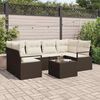 vidaXL Ensemble de canap&eacute; de jardin avec coussin 7 pcs Marron et Cr&egrave;me