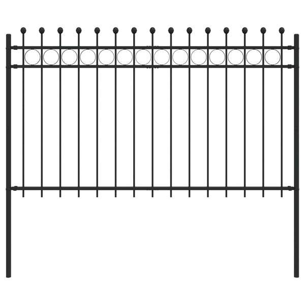 vidaXL Cl&ocirc;ture en anneau Noir 200 x 130 cm Acier enduit de poudre