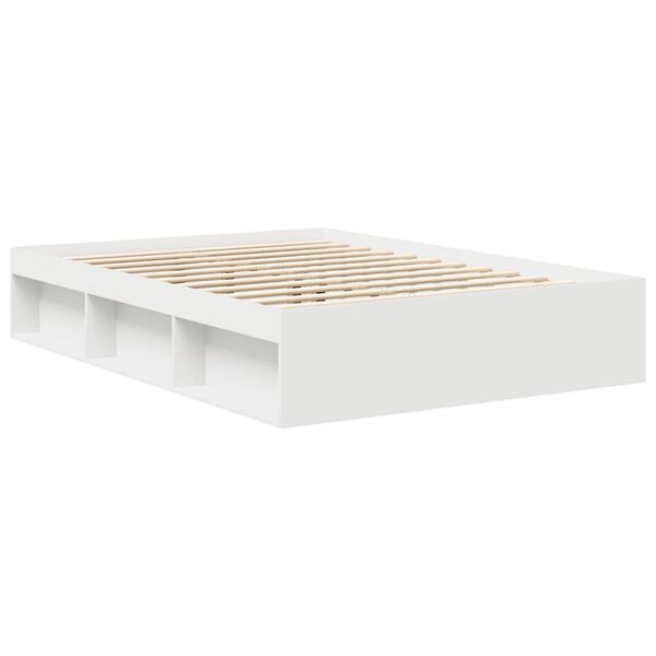 vidaXL Cadre de lit sans matelas blanc 135x190 cm