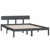 vidaXL Cadre de lit sans matelas gris bois massif 140x200 cm