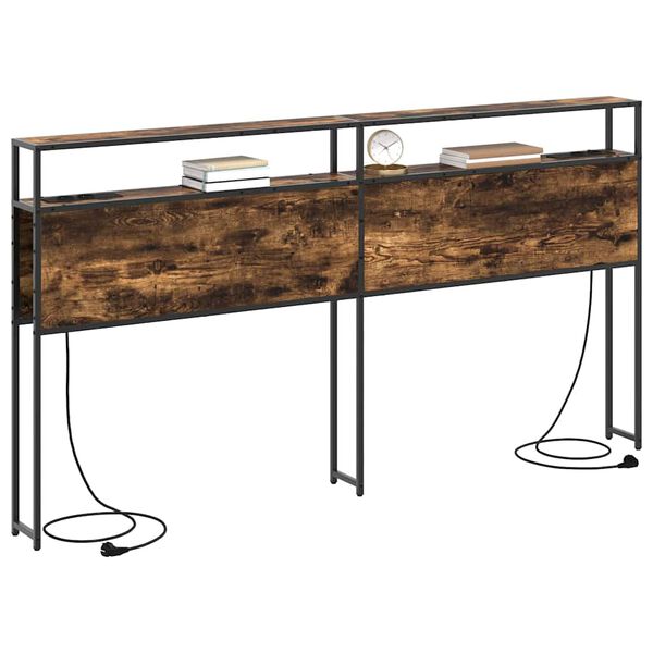 vidaXL Tête de lit de rangement Chêne fumé 180 cm Bois d'ingénierie