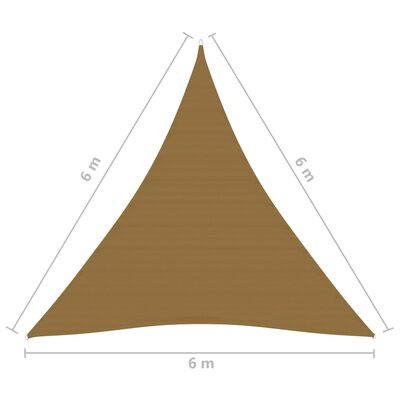 vidaXL Voile d'ombrage 160 g/m² Taupe 6x6x6 m PEHD