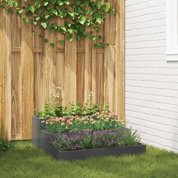 vidaXL Cache-pot de jardin Anthracite 90 x 90 x 35 cm