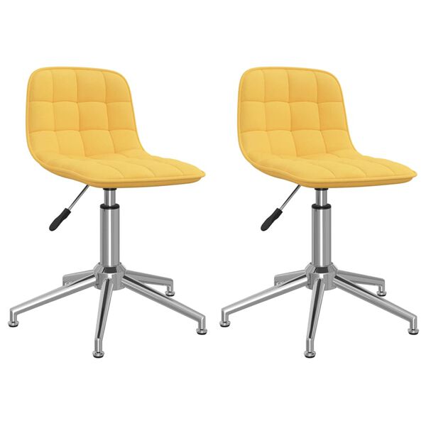 vidaXL Chaises pivotantes &agrave; manger lot de 2 jaune tissu