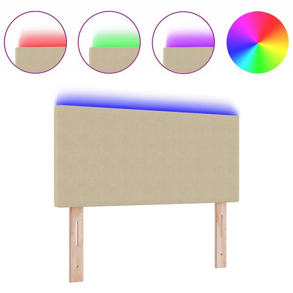 vidaXL T&ecirc;te de lit LED avec t&ecirc;te de lit Vert gris 100 cm Polyester