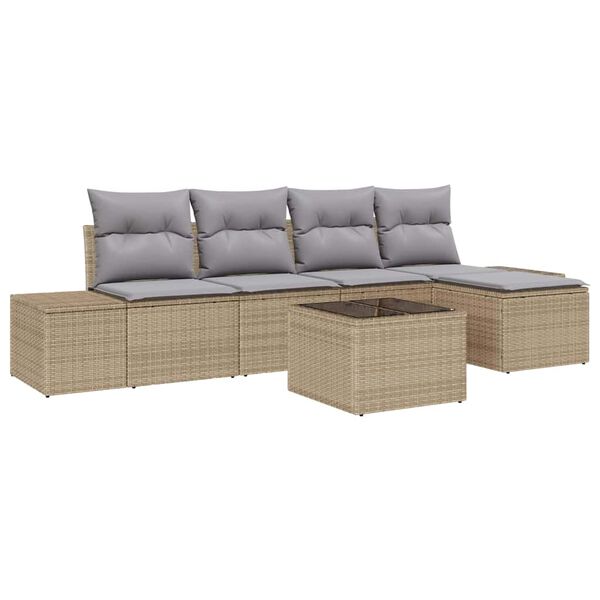 vidaXL Ensemble de canapé de jardin 5 pcs Beige et Gris clair