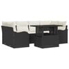 vidaXL Ensemble de canap&eacute; de jardin 7 pc 6-Nombre de places Noir