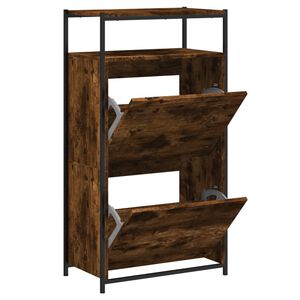 vidaXL Armoire &agrave; chaussures ch&ecirc;ne fum&eacute; 60x34x112 cm bois d'ing&eacute;nierie
