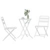 vidaXL Ensemble bistrot 3 pcs Blanc Acier