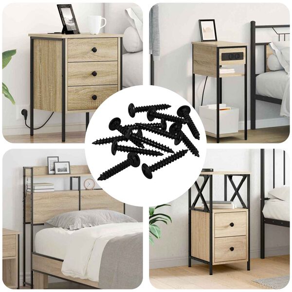 vidaXL Clou auto-perceur 12 pcs Noir 4 x 25 mm Acier