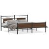 vidaXL Cadre de lit en m&eacute;tal sans matelas ch&ecirc;ne marron 183x213 cm