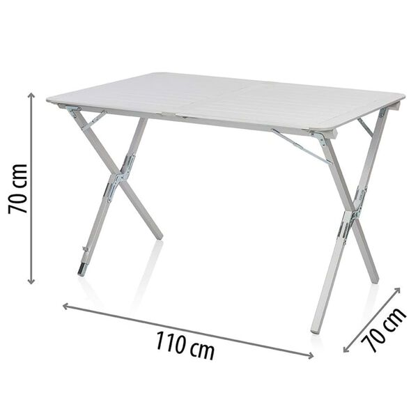 Campart Travel Table pliable de camping Texas Aluminium 110x70x70 cm