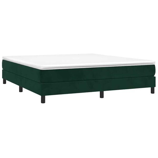 vidaXL Sommier &agrave; lattes de lit et matelas Vert fonc&eacute; 160x200cm Velours