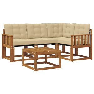 vidaXL Ensemble de canap&eacute;s d'ext&eacute;rieur 5 pc 4 place Naturel et Beige