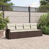 vidaXL Salon de jardin 4 pcs avec coussins marron r&eacute;sine tress&eacute;e