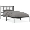 vidaXL Cadre de lit m&eacute;tal sans matelas avec t&ecirc;te de lit noir 100x190cm