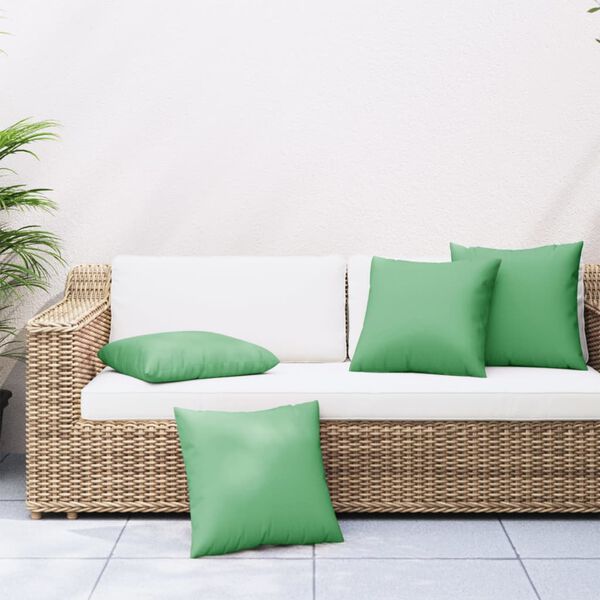vidaXL Coussins d&eacute;coratifs lot de 4 vert 40x40 cm tissu