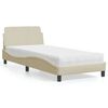 vidaXL Lit avec matelas Dover cr&egrave;me 80x200 cm tissu