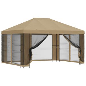 vidaXL Abri de jardin avec parois 4 &times; 3 m Beige Polyester et Acier