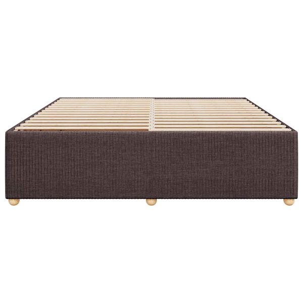 vidaXL Cadre de lit sans matelas marron fonc&eacute; 200x200 cm tissu