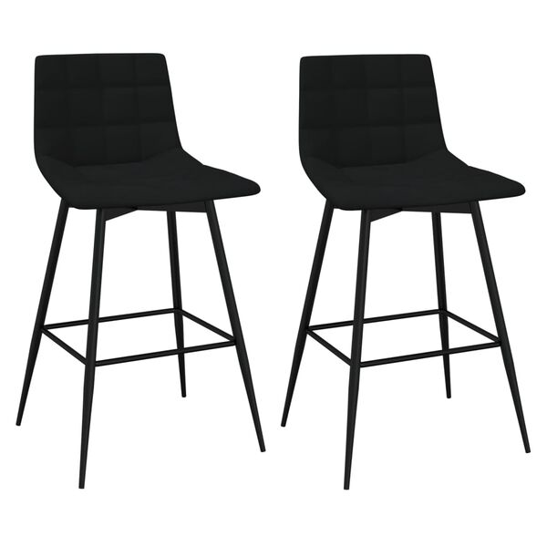 vidaXL Tabourets de bar lot de 2 noir velours