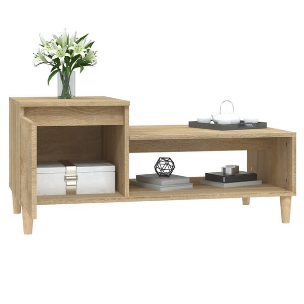 vidaXL Table basse Chêne sonoma 100x50x45 cm Bois d'ingénierie