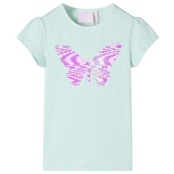 T-shirt pour enfants à mancherons menthe clair 104