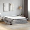 vidaXL Cadre de lit avec tiroirs sans matelas sonoma gris 140x190 cm