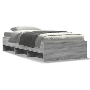 vidaXL Cadre de lit sans matelas sonoma gris 100x200 cm