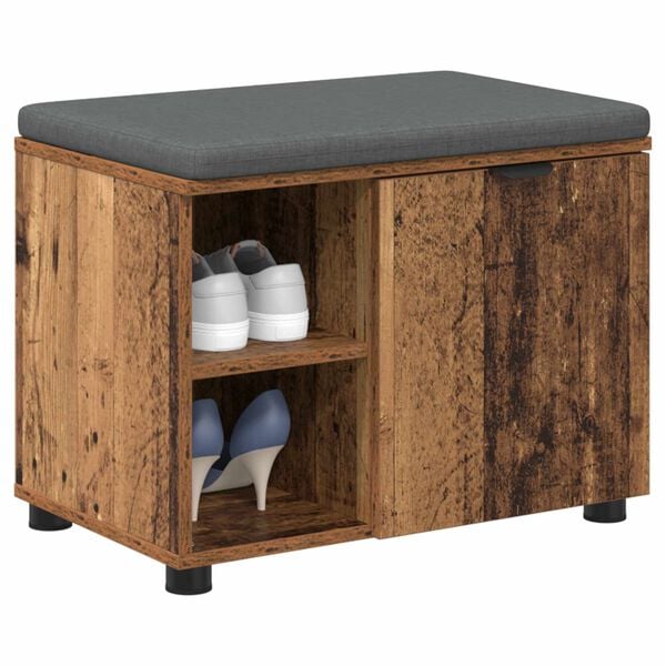 vidaXL Banc d'entr&eacute;e avec coussin Bois ancien 60 x 38 x 46 cm