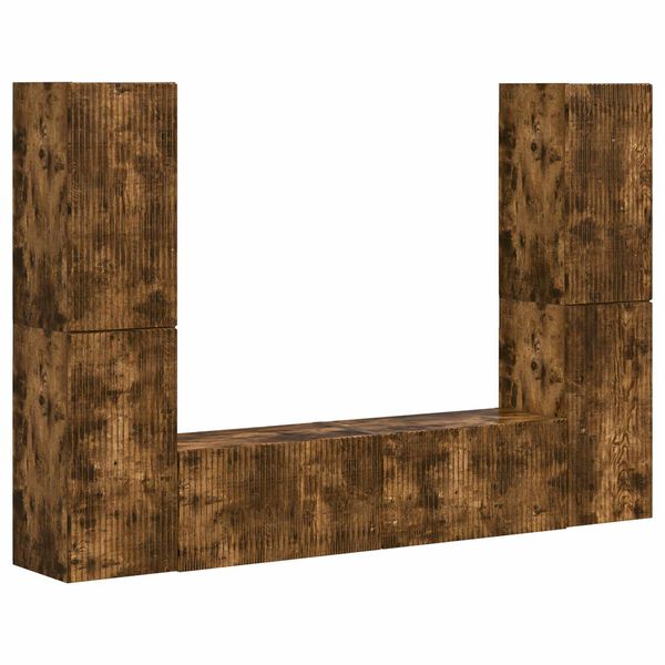 vidaXL Ensemble meuble TV 6 pcs Ch&ecirc;ne fum&eacute; Bois d'ing&eacute;nierie