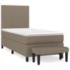vidaXL Sommier &agrave; lattes de lit avec matelas Taupe 100x200 cm Tissu