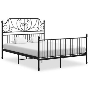 vidaXL Cadre de lit sans matelas noir m&eacute;tal 140x200 cm