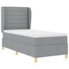 vidaXL Lit &agrave; ressorts avec matelas gris fonc&eacute; 90x190 cm Gris clair
