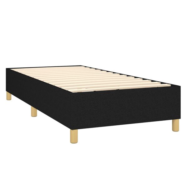 vidaXL Sommier &agrave; lattes de lit avec matelas Noir 100x200 cm Tissu