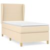vidaXL Sommier &agrave; lattes de lit avec matelas Cr&egrave;me 90x200 cm Tissu